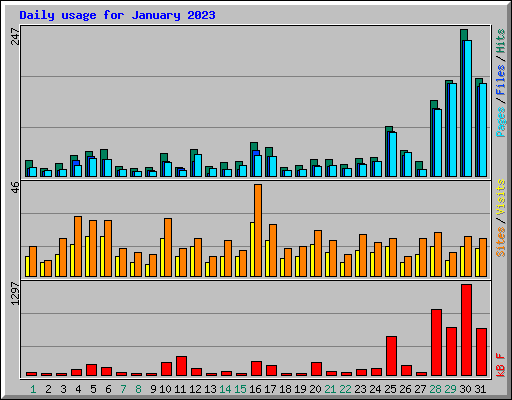 Daily usage for January 2023