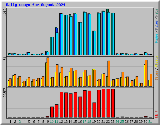 Daily usage for August 2024