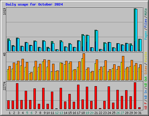Daily usage for October 2024