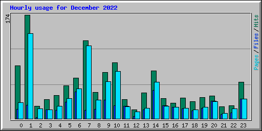 Hourly usage for December 2022