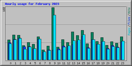 Hourly usage for February 2023