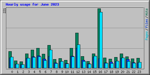 Hourly usage for June 2023