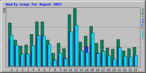 Hourly usage for August 2023