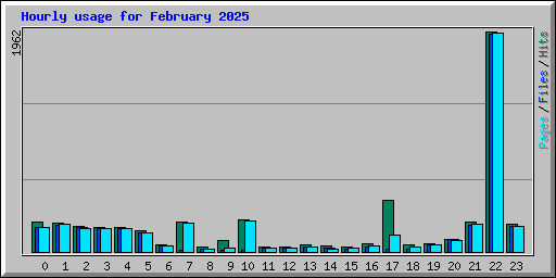 Hourly usage for February 2025