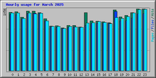 Hourly usage for March 2025